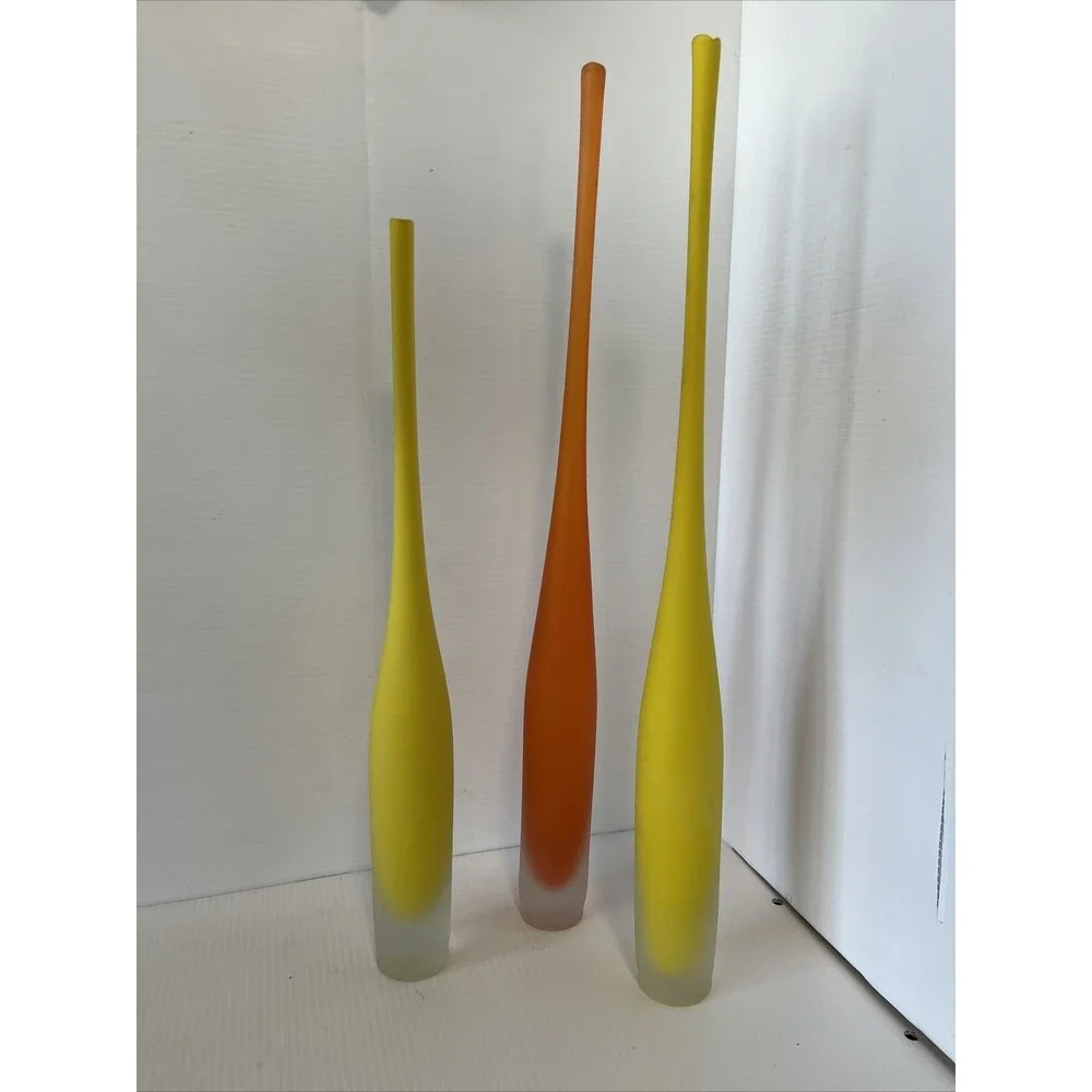 Global Views Contemporary Spire Bottle Collection (2) Citron (1) Mandrin